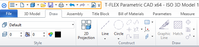 Menu T-Flex CAD